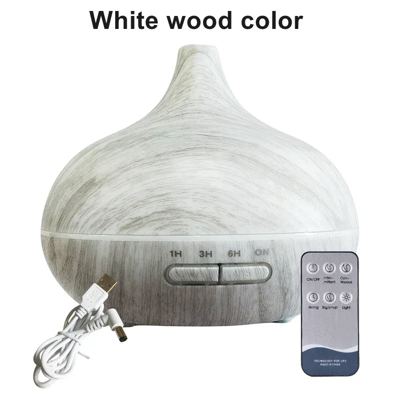 Wood Aroma Diffuser – 550ml LED & Remote - VitaalBoost
